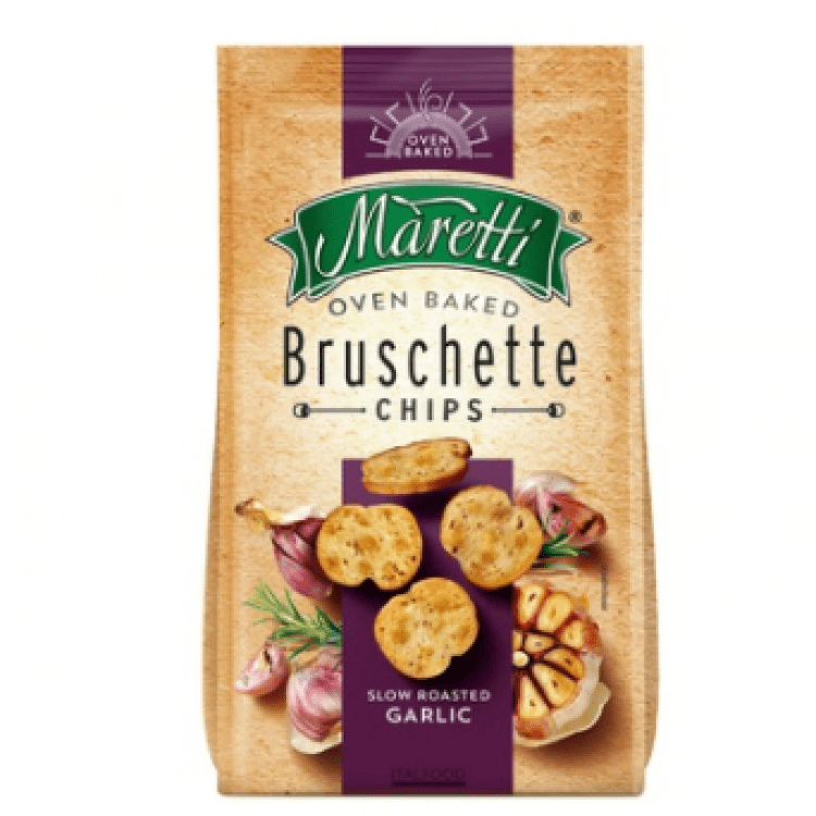 Хлібні брускети Maretti запечені зі смаком смаженого часника, 70г - image-0